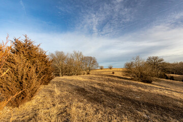 Fototapeta na wymiar Rural Nebraska Farmland on a hill.