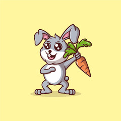 cute rabbit vector icon illustration
