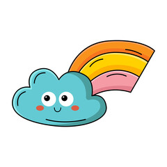Rainbows cartoon flat rainbow icons funny symbol