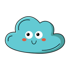 Funny cloud cartoon icon.