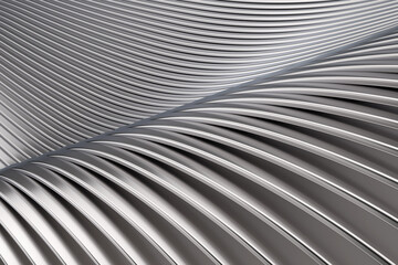 Abstract Metal Chrome Silver Shiny Texture Background. 3d Rendering