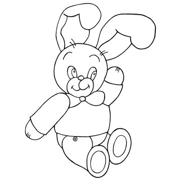 Cute toy rabbit. children's vector illustration drawn by hand