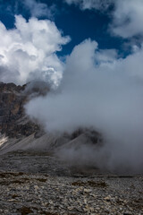Mountain trail Lagazuoi in Dolomites