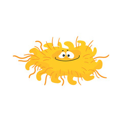 Colorful bacteria and viruses with different emotions. Funny cartoon microbe.
