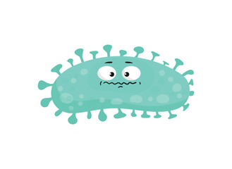 Colorful bacteria and viruses with different emotions. Funny cartoon microbe.
