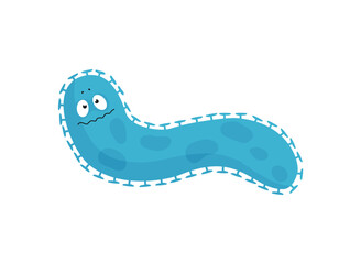 Colorful bacteria and viruses with different emotions. Funny cartoon microbe.
