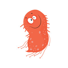 Colorful bacteria and viruses with different emotions. Funny cartoon microbe.
