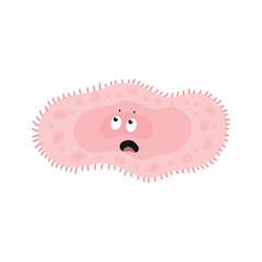 Colorful bacteria and viruses with different emotions. Funny cartoon microbe.
