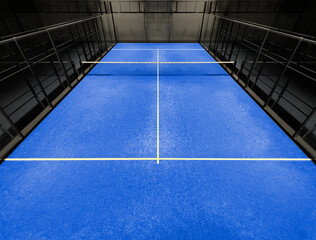 Blue padel court indoor