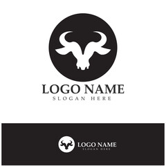 Bull head horn logo and symbol template icons  illustration design vector