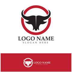 Fototapeta premium Bull head horn logo and symbol template icons illustration design vector