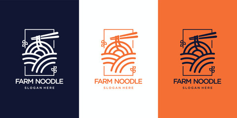 Farm and noodle logo combination inspiration