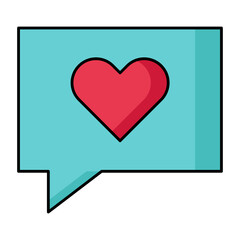 Heart in chat positive feedback like flat