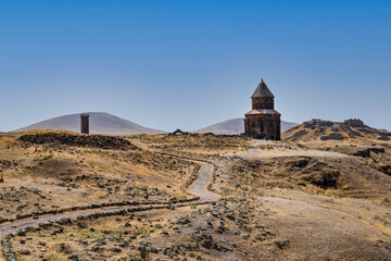 Ani Ancient Ruin near Kars, eastern Turkey. The Church of Saint Gregory in the ruined medieval Armenian city Ani 