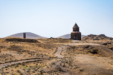 Ani Ancient Ruin near Kars, eastern Turkey. The Church of Saint Gregory in the ruined medieval Armenian city Ani 