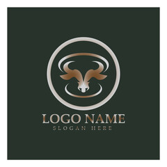 Bull head horn logo and symbol template icons  illustration design vector