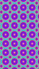 Decorative texture made of concentric circles, magenta blue tones