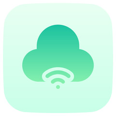 cloud computing flat gradient icon