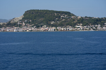 Ionian Sea, with blue and turquoise water. Travel postcard concept beautiful wallpaper meditating picture