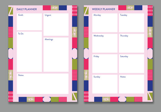 Weekly Planner with a Pattern