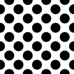 Seamless pattern. Big dots wallpaper. Circles ornament. Polka dot motif. Vector image. Circular figures backdrop. Rounds background. Dotted motif. Digital paper, textile print, web design, abstract.