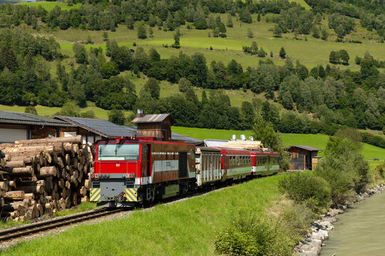Niedernsill, Austria, August 2022, Pinzgauer Lokalbahn railway