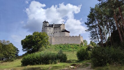 Fototapeta na wymiar Great white Bobolice Castle in Poland