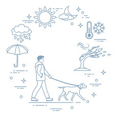 Dog Walking Weather Pet Service Walker Training