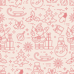 Pattern New year Merry Christmas Holiday Santa