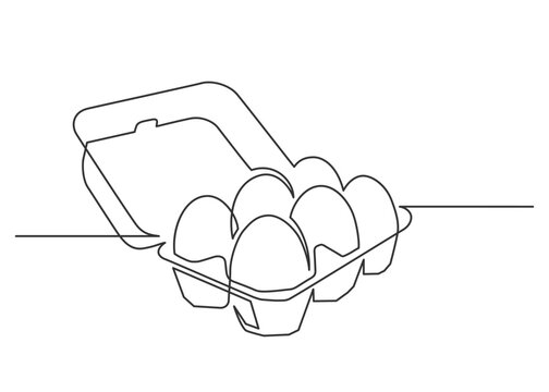 recommend clip art: Eggs in a pack. Continuous line drawing of Chicken farm fresh eggs, modern minimalist style. Vector illustration for poster, label and menu shop.