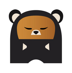 Cute little bear logo. Vector illustration.