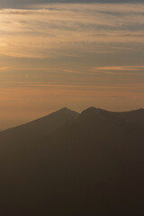 Mist Sunset in Alpine Mountains Photograph