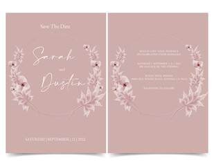 invitation card with flowers