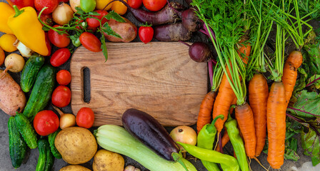 Harvest vegetables in the garden. Selective focus.