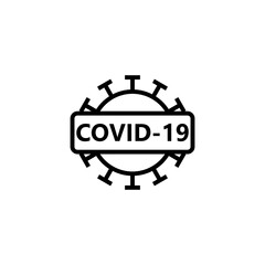 Covid line icon isolated on white background