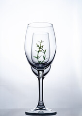 glasses with leaves