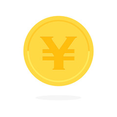 浮かんでいる円マーク･&yen;の刻印が入った通貨・コイン - 日本のお金のイメージ素材