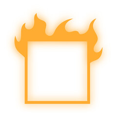 neon fire square frame
