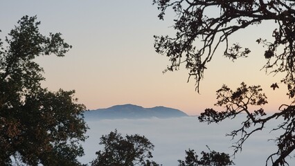 Mt. Diablo over clouds