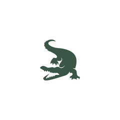 Crocodile icon logo design illustration - obrazy, fototapety, plakaty