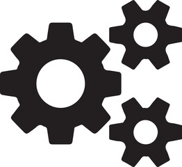 Settings icon. Black gears. Functions symbol