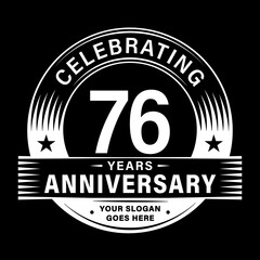 Obraz premium 76 years anniversary celebration design template. 76th logo vector illustrations. 