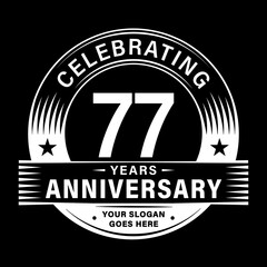 77 years anniversary celebration design template. 77th logo vector illustrations. 