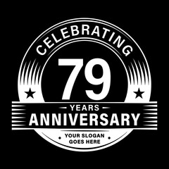 79 years anniversary celebration design template. 79th logo vector illustrations. 