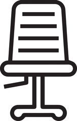 Office Interior Employee Executive Low Back Chair Vector Icon Design for web and mobile application isolated on white background