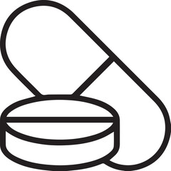 medical pills, capsules icon illustration isolated