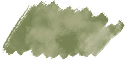 Army green watercolor splash and brush stroke for decoration.