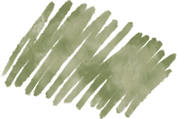 Army green watercolor splash and brush stroke for decoration.