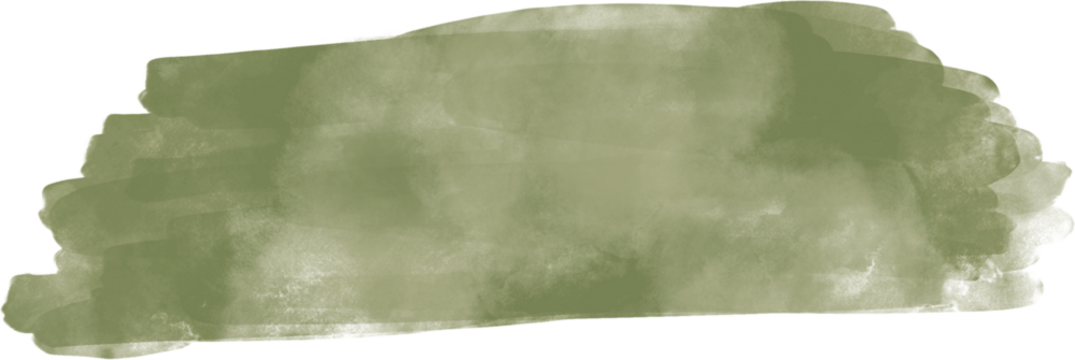 Army green watercolor splash and brush stroke for decoration.