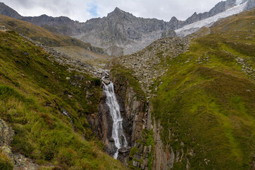 Alpine waterfall in Austria in Summer